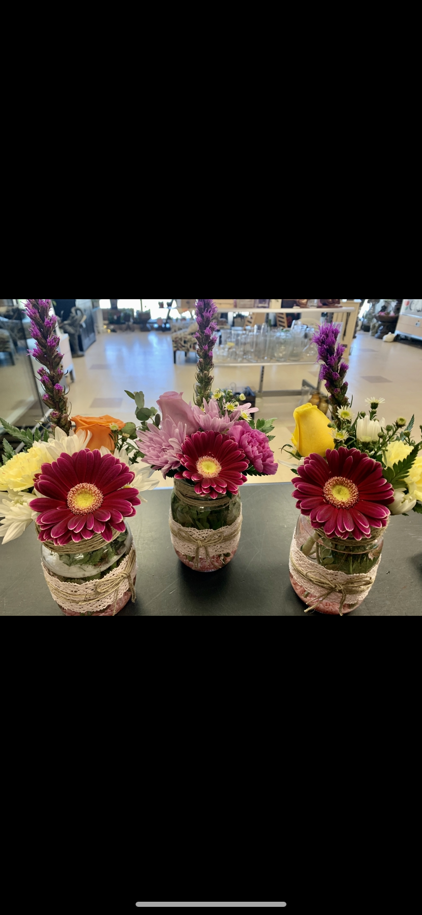 Mason jar of blooms EDAY