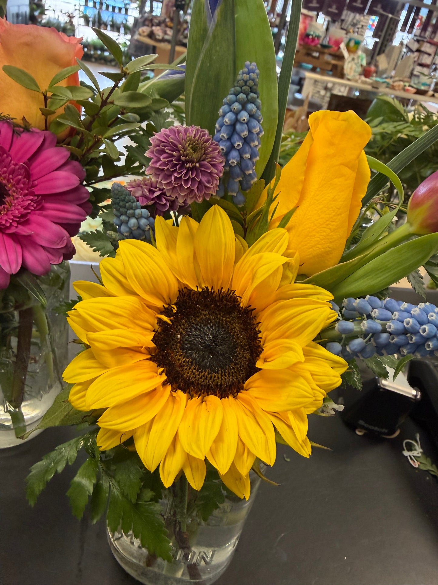 Spring mason jar of blooms